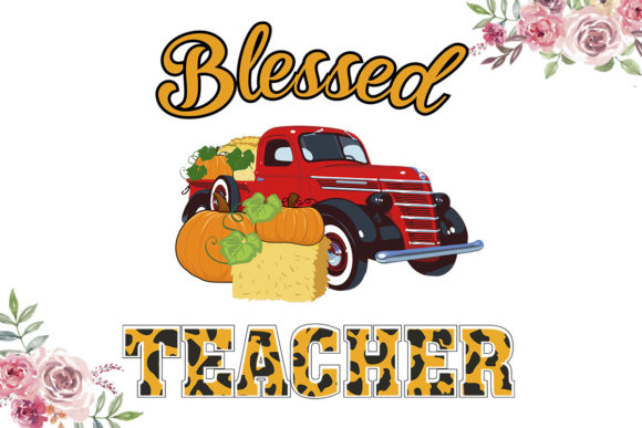Blessed Teacher Embroidery Design