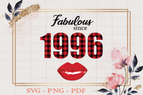 Fabulous Since 1996 Red Buffalo PlaidSVG