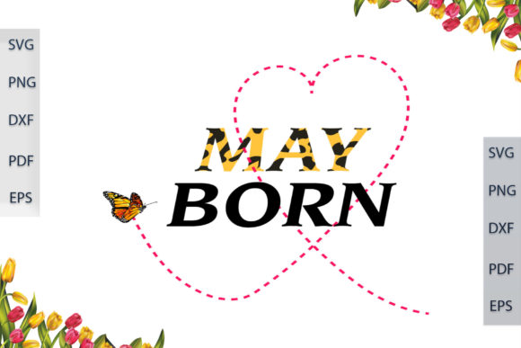 May Born in Leopard Font Gift Ideas
