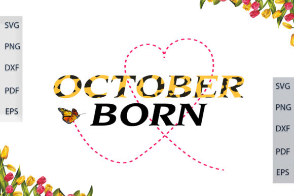 October Born in Leopard Font Gift Ideas